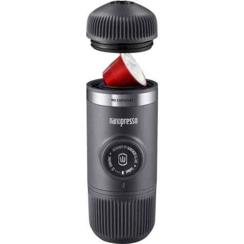 Wacaco Nanopresso-espressokeitin, harmaa + Nespresso Adapter