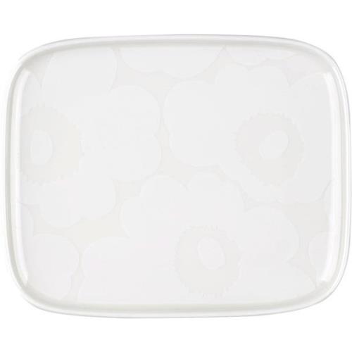 Marimekko Unikko suorakulmainen lautanen 15 x 12 cm, white/off-white