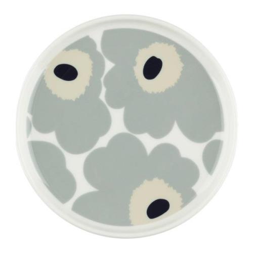 Marimekko Unikko lautanen 13,5 cm, valkoinen/harmaa/hiekka/sininen