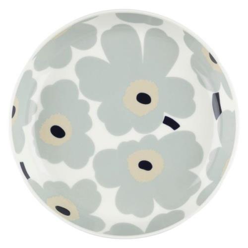 Marimekko Unikko lautanen 20,5 cm, valkoinen/harmaa/hiekka/sininen