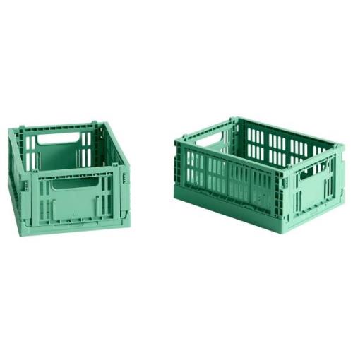 HAY Colour Crate säilytyslaatikko mini 2 kpl, dark mint