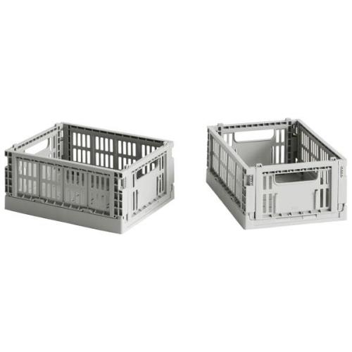 HAY Colour Crate säilytyslaatikko mini 2 kpl, light grey