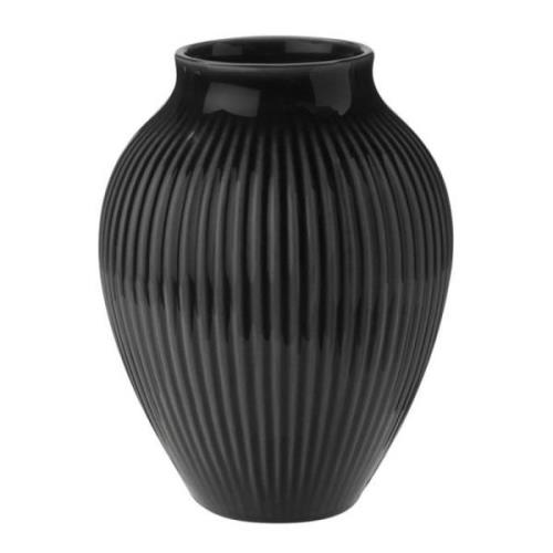 Knabstrup Keramik - Ripple Maljakko 12,5 cm Musta