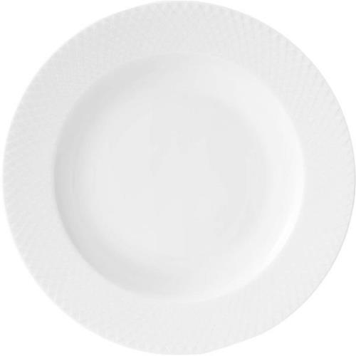 Lyngby Porcelæn - Rhombe Syvä lautanen 23 cm valkoinen