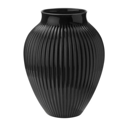 Knabstrup Keramik - Knabstrup Maljakko uritettu 35 cm Musta