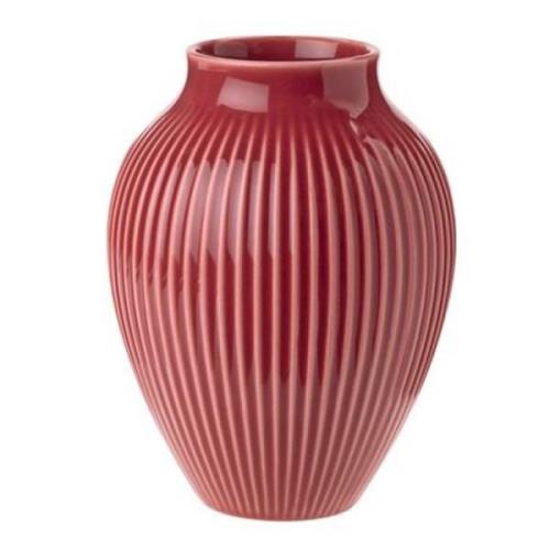 Knabstrup Keramik - Knabstrup Maljakko uritettu 12,5 cm Bordeaux