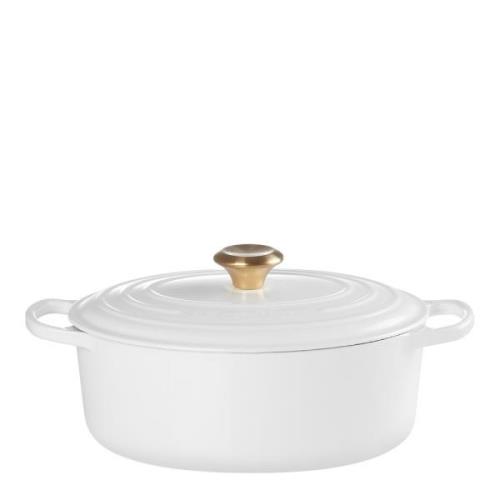 Le Creuset - Signature Valurautapata soikea 27 cm 4,1 L White