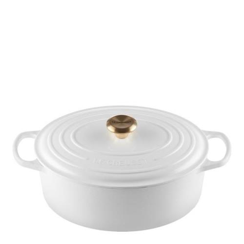 Le Creuset - Signature Valurautapata soikea 31 cm 6,3 L White