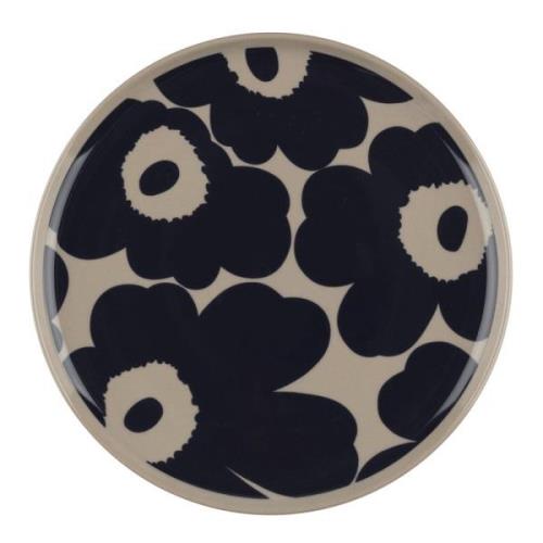 Marimekko - Oiva/ Unikko Lautanen  20 cm Beige/Tummansininen