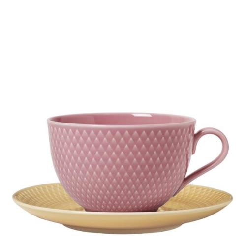 Lyngby Porcelæn - Rhombe Color Teekuppi 39 cl Roosa/Hiekka