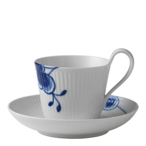 Royal Copenhagen - Blue Fluted Mega Kahvikuppi ja lautanen 24 cl