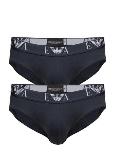 Mens Knit 2Pack Brie Y-sepalus Briefs Alushousut Blue Emporio Armani