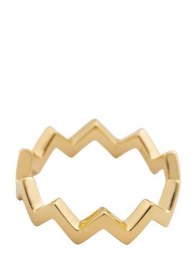 Strict Plain Zigzag Ring Gold Sormus Korut Gold Syster P