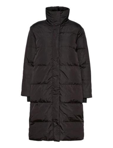 Downbblucky Coat Topattu Pitkä Takki Black Bruuns Bazaar