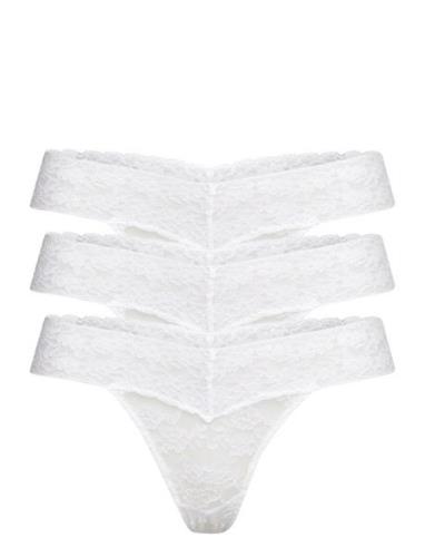 Brief Thong Low Lacey 3 Pack Stringit Alusvaatteet White Lindex