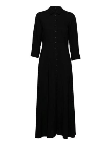 Yassavanna Long Shirt Dress S. Noos Maksimekko Juhlamekko Black YAS