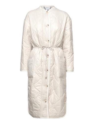 Reece Quilted Coat Topattu Pitkä Takki Beige Dante6