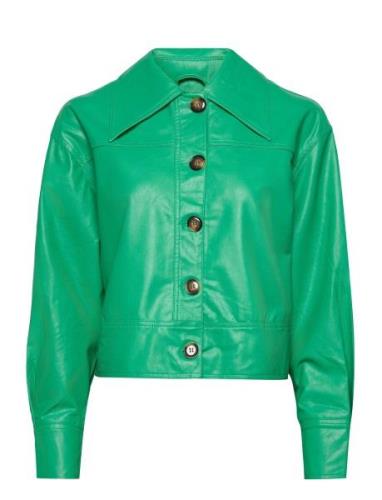 Josefina Jacket Nahkatakki Green Gina Tricot