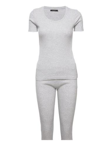 Decoy Rib Pj Set Pyjama Grey Decoy