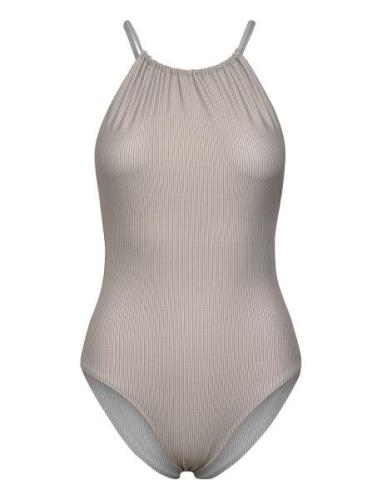 Halter Printed Swimsuit Uimapuku Uima-asut Beige Filippa K