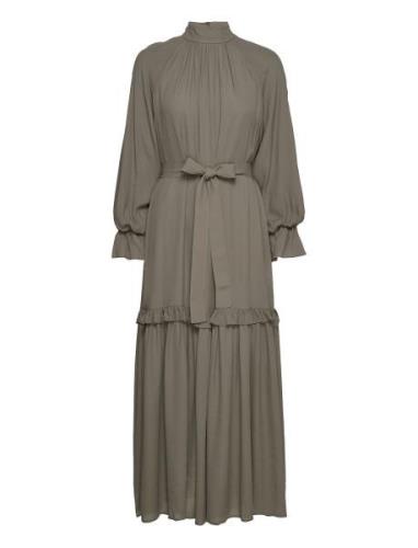 Magdalena Dress Maksimekko Juhlamekko Khaki Green IVY OAK