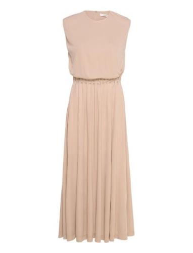 Long Midi Length Dress Maksimekko Juhlamekko Beige IVY OAK