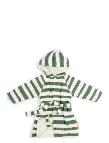 Bathrobe Gots Stripes Aamutakki Kylpytakki Green D By Deer