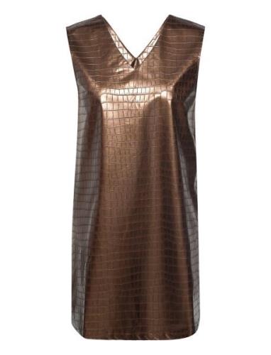 Ingeborg Snake Dress Lyhyt Mekko Brown Noella