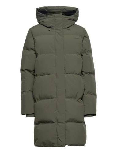 Loen Down Jacket Topattu Pitkä Takki Khaki Green HOLZWEILER