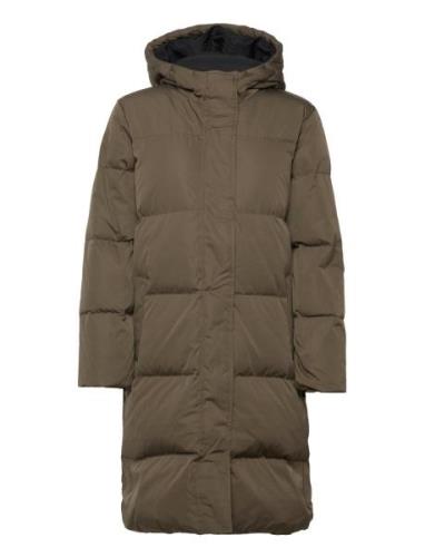 Slfnima New Down Coat W Topattu Pitkä Takki Brown Selected Femme