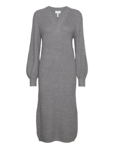 Objmalena L/S Knit Dress Noos Maksimekko Juhlamekko Grey Object