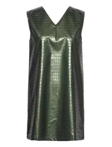 Ingeborg Snake Dress Lyhyt Mekko Green Noella