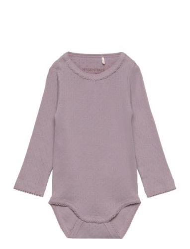 Body Ls Pointelle Bodies Long-sleeved Purple Fixoni