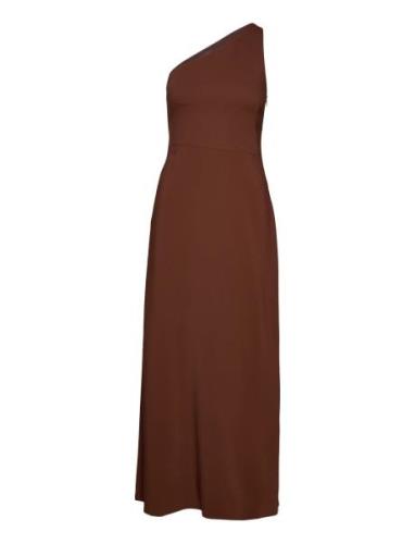 Shoulder Ankle Length Dress Maksimekko Juhlamekko Brown IVY OAK