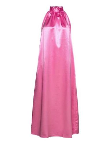 Visittas Halterneck Maxi Dress - Noos Maksimekko Juhlamekko Pink Vila