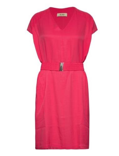 Ridley Twill Viscose Dress Lyhyt Mekko Pink MOS MOSH