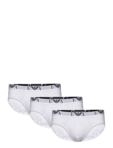 Men's Knit 3Pack Brief Y-sepalus Briefs Alushousut White Emporio Arman...