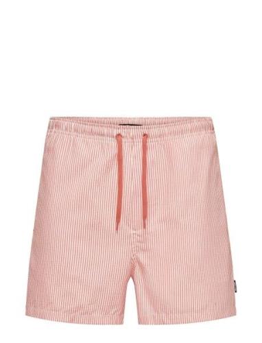 Onsted Stripe Seersucker Swim Noos Uimashortsit Red ONLY & SONS