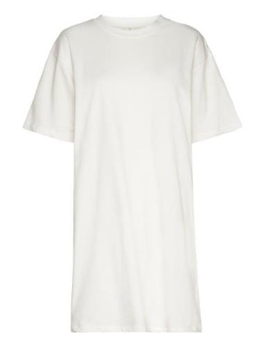 Tulip Tee Dress Gots Lyhyt Mekko White Basic Apparel