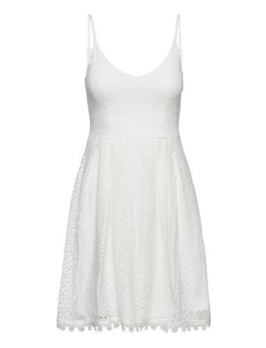 Onlhelena Lace S/L Short Dress Noos Wvn Lyhyt Mekko White ONLY