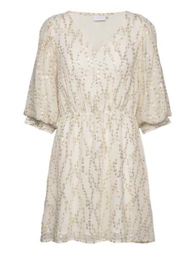 Short Shimmer Dress Lyhyt Mekko Beige Coster Copenhagen