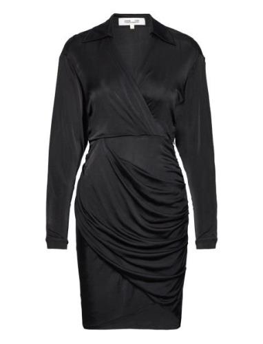 Dvf Troian Dress Lyhyt Mekko Black Diane Von Furstenberg