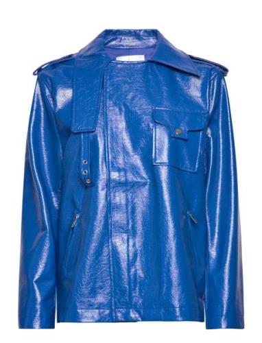 Kaya Pu Jacket Nahkatakki Blue Hosbjerg