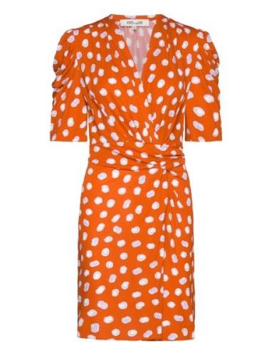 Dvf Duncan Dress Lyhyt Mekko Orange Diane Von Furstenberg