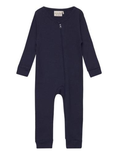 Jumpsuit Ls Rib Jumpsuit Haalari Navy Minymo