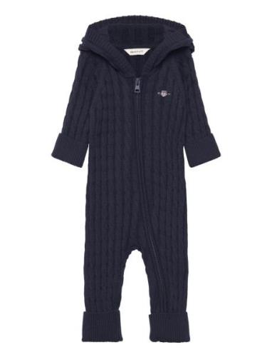 Shield Cotton Cable Piece Jumpsuit Haalari Navy GANT