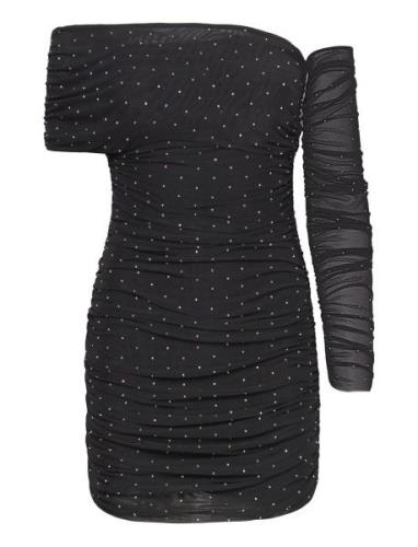 Mesh Asymmetric Dress Lyhyt Mekko Black ROTATE Birger Christensen