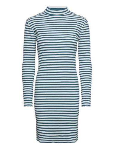 Vithessa High Neck L/S Dress Lyhyt Mekko Blue Vila