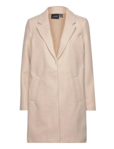 Vmpop Coat Noos Outerwear Coats Winter Coats Beige Vero Moda