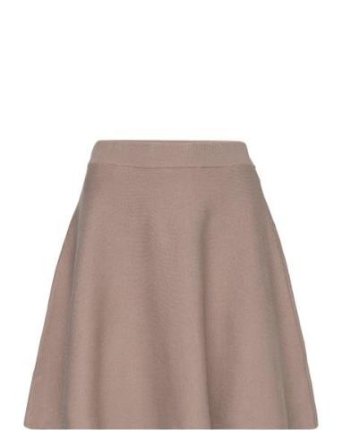 Yasfonny Hw Knit Skirt S. Noos Lyhyt Hame Beige YAS